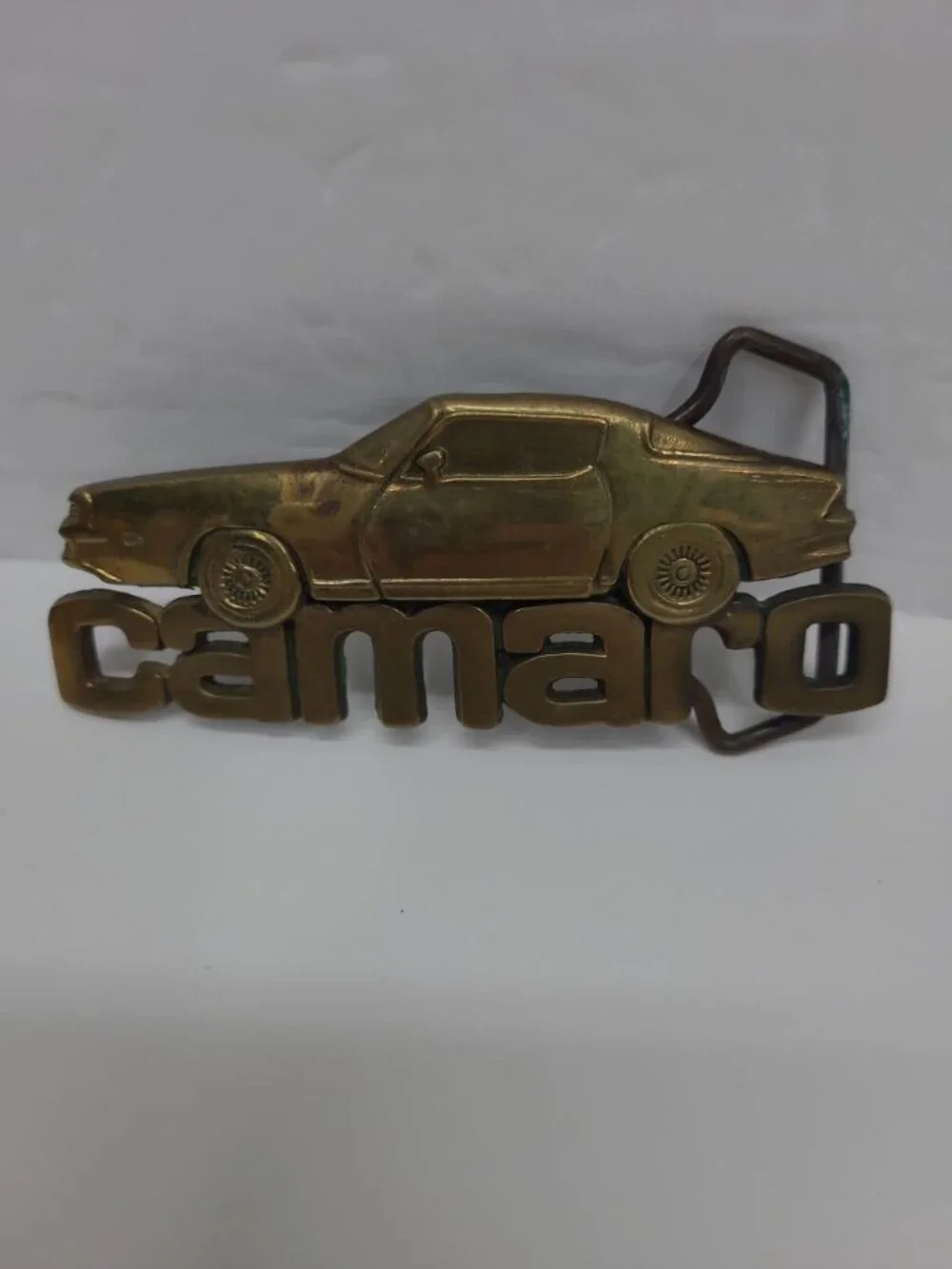 Vintage Camaro Solid Brass Belt Buckle Baron Buckle Made in Taiwan